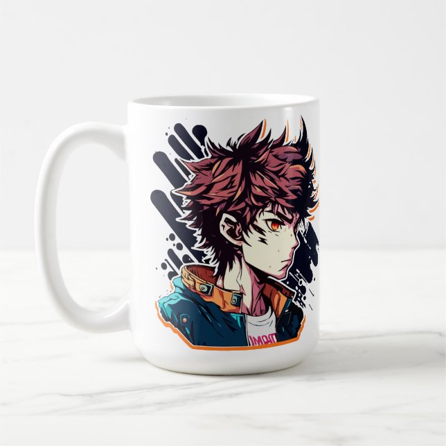 Taza De Café Poder Anime: Diseño de personajes jóvenes de Manga (Izquierda)