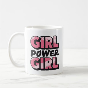 Taza De Café Poder chica Tipografía audaz - Empoderamiento gráf