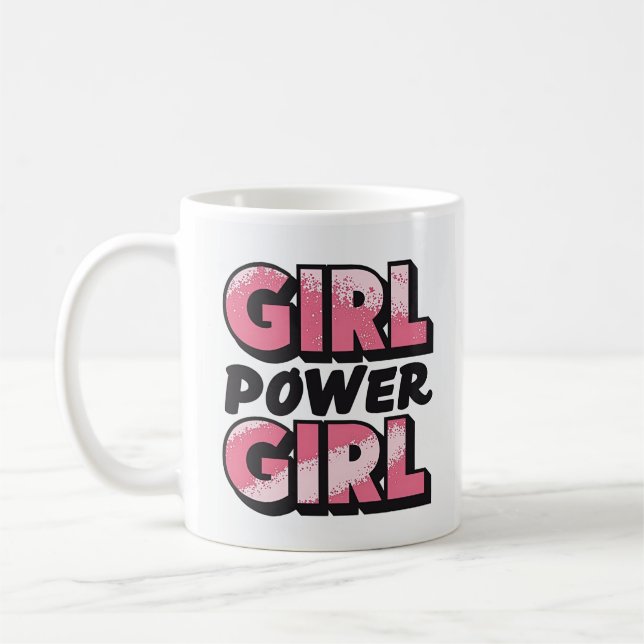 Taza De Café Poder chica Tipografía audaz - Empoderamiento gráf (Izquierda)