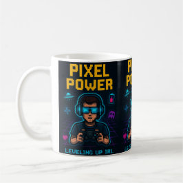 Taza De Café Poder de Pixel – Subiendo de Nivel en la Vida Real