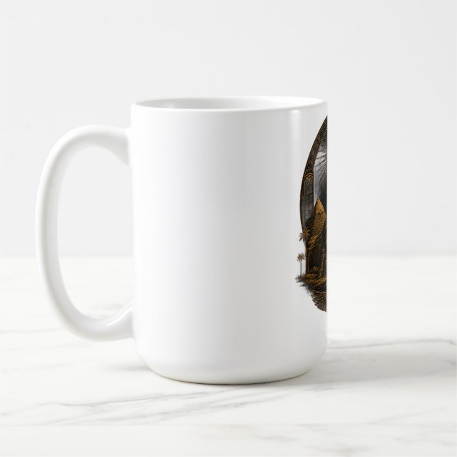 Taza De Café Poder Silencioso | Gran Diseño de la Esfinge de Eg (Izquierda)