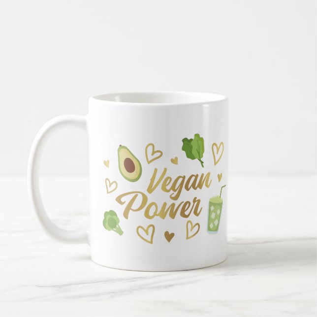 Taza De Café poder vegetariano del corazón (Izquierda)