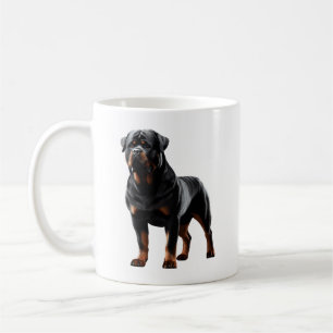 Taza De Café Poderosa postura de Rottweiler: perro audaz de cue