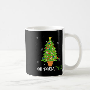Taza De Café Podiatía navidad árbol podiatrista medicina de pie