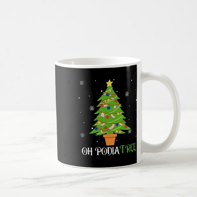 Taza De Café Podiatía navidad árbol podiatrista medicina de pie (Derecha)