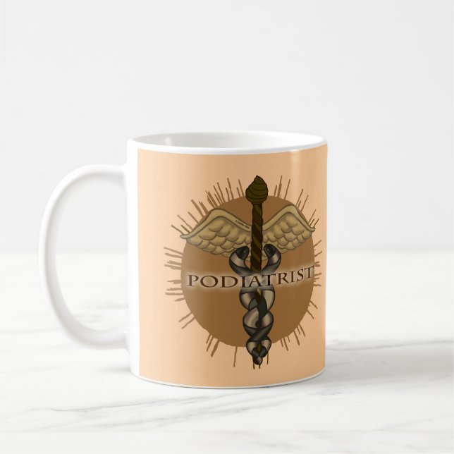Taza De Café Podiatrista Caduceus mug (Izquierda)
