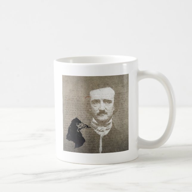 Taza De Café Poe Y El Arte Digital Grunge Raven (Derecha)