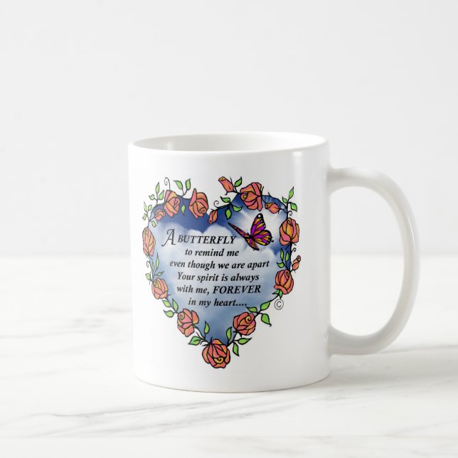 Taza De Café Poema conmemorativo de la mariposa (Derecha)