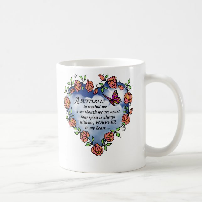 Taza De Café Poema conmemorativo de la mariposa (Derecha)