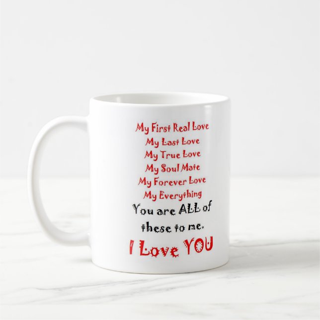 Taza De Café Poema de amor para siempre (Izquierda)