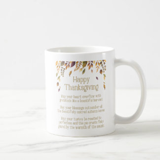 Taza De Café Poema de Feliz Día de Acción de Gracias