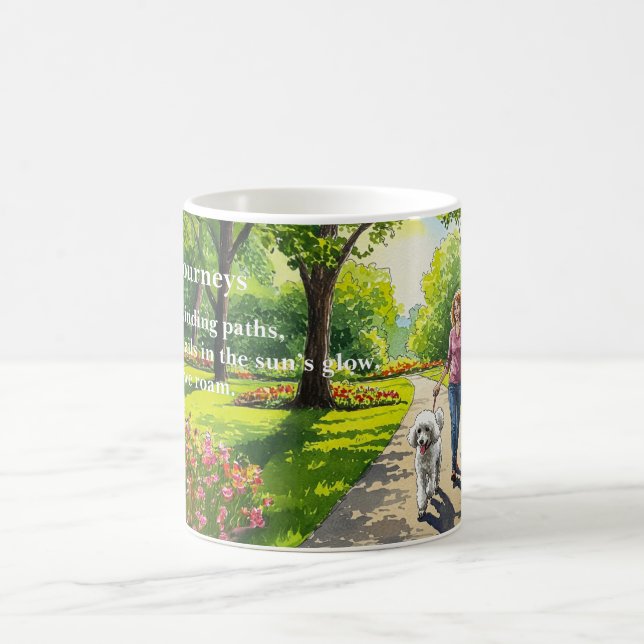 Taza De Café Poema de Haiku: jornadas alegres de peluche (Centro)