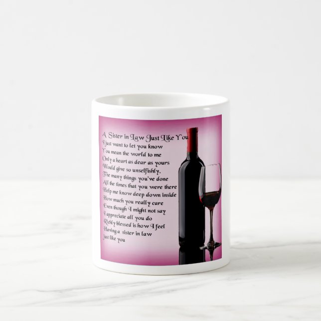 Taza De Café Poema   de la cuñada del vino (Centro)