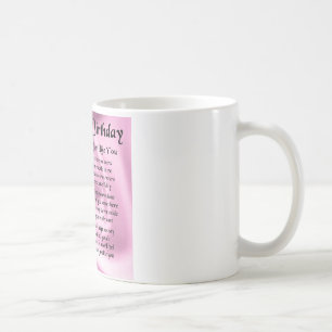 Taza De Café Poema de la hermana - diseño del feliz cumpleaño