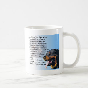 Taza De Café Poema de la mamá - diseño de Rottweiler