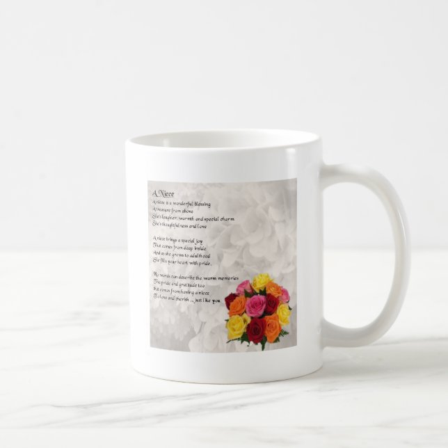 Taza De Café Poema de la sobrina - flores (Derecha)