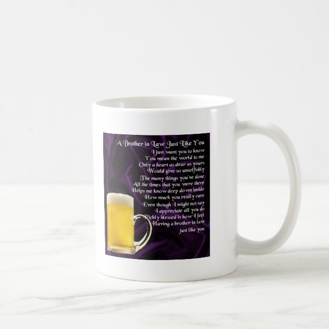 Taza De Café Poema del cuñado - diseño de la cerveza (Derecha)