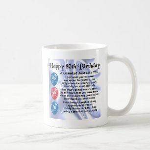 Taza De Café Poema del Grandad - 80.o diseño del cumpleaños