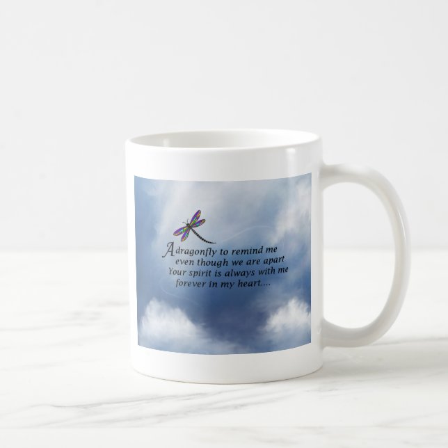 Taza De Café Poema del monumento de la libélula (Derecha)