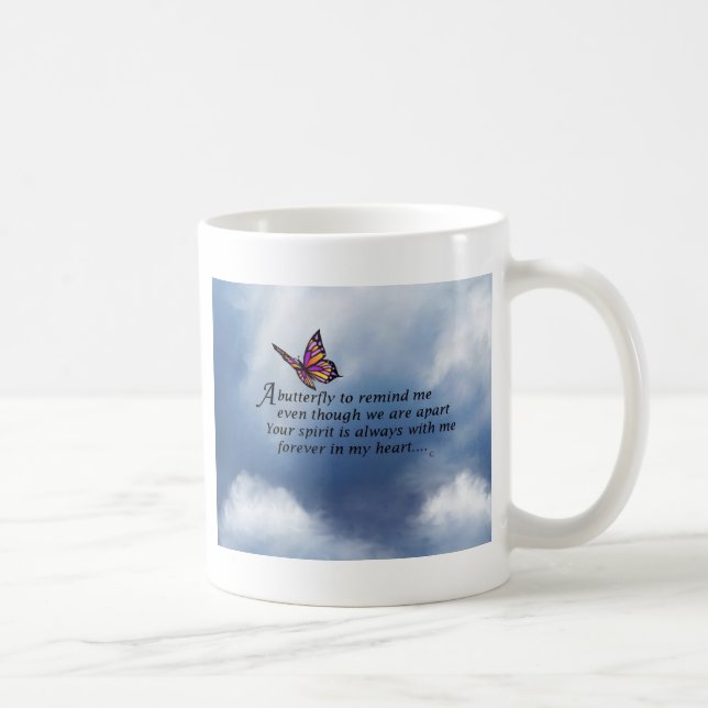 Taza De Café Poema del monumento de la mariposa (Derecha)