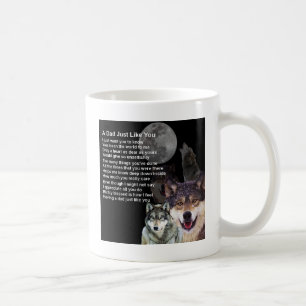 Taza De Café Poema del papá - diseño del lobo