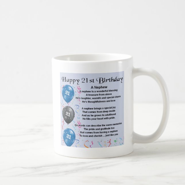 Taza De Café Poema del sobrino - 21ro cumpleaños (Derecha)