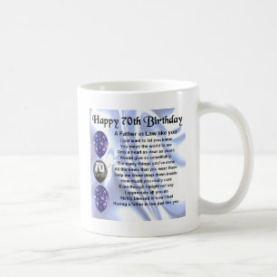 Taza De Café Poema del suegro - 70.o cumpleaños