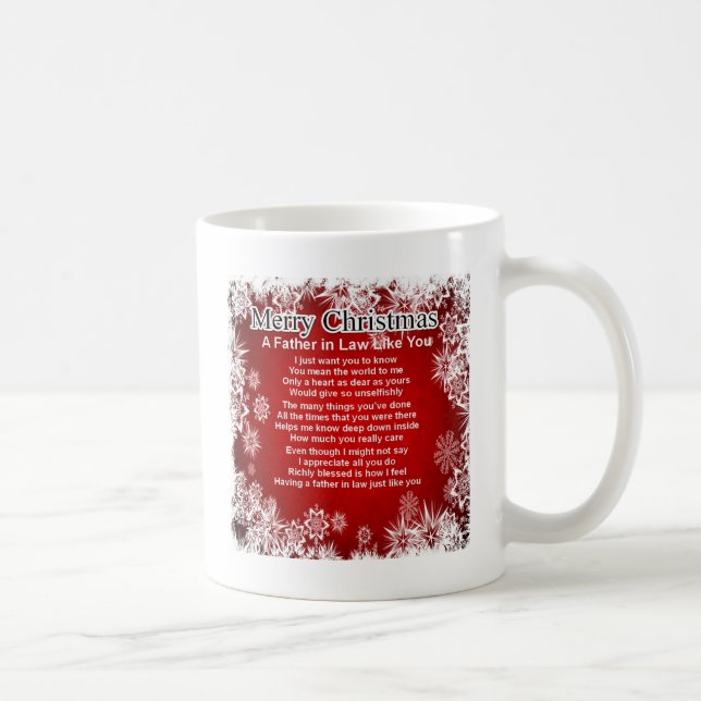 Taza De Café Poema del suegro - diseño del navidad (Derecha)