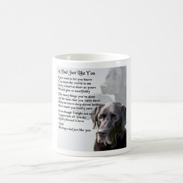 Taza De Café Poema negro del papá de Labrador (Centro)