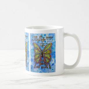Taza De Café Poema para la diabetes mariposa arcoiris café taza