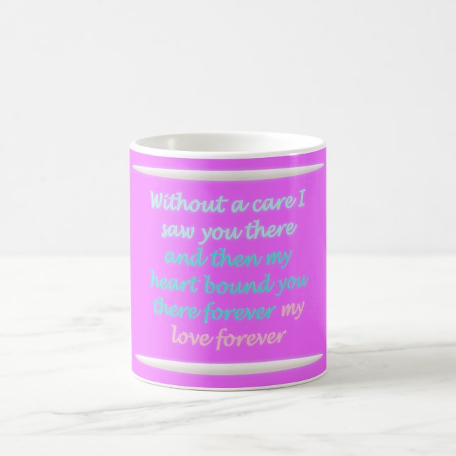 Taza De Café Poema romántico para siempre (Centro)