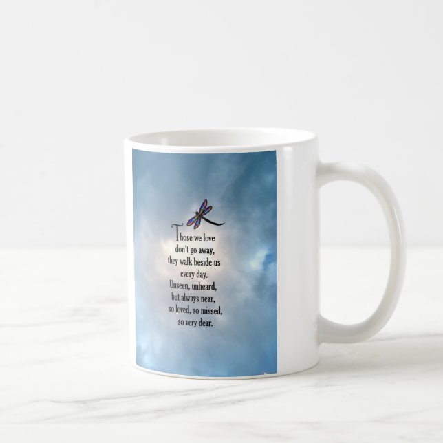 Taza De Café Poema "tan amado" de la libélula (Derecha)