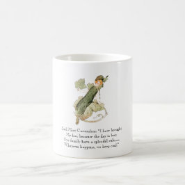 Taza De Café Poema vintage Miss Cucumber Rhyme Cute Verdura