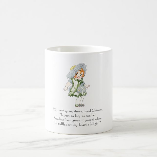 Taza De Café Poema vintage Rhyme Cute Niña (Centro)
