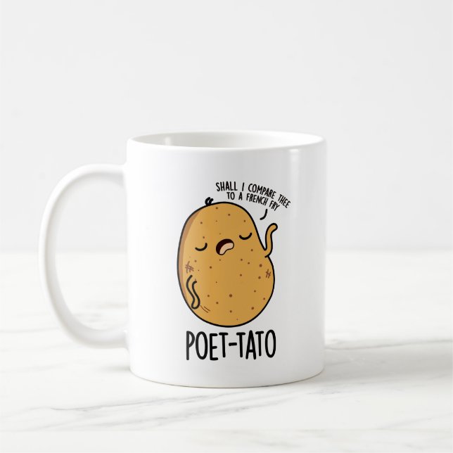 Taza De Café Poeta-tato gracioso potato Pun (Izquierda)