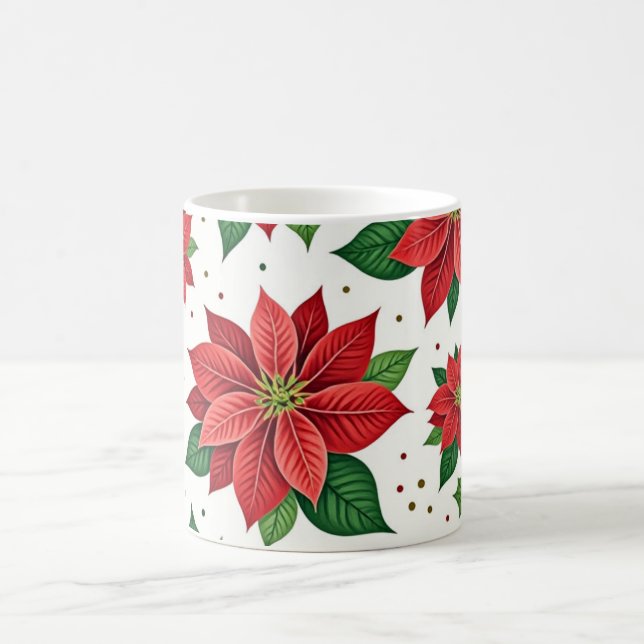 Taza De Café Poinsetia Escarlata (Centro)