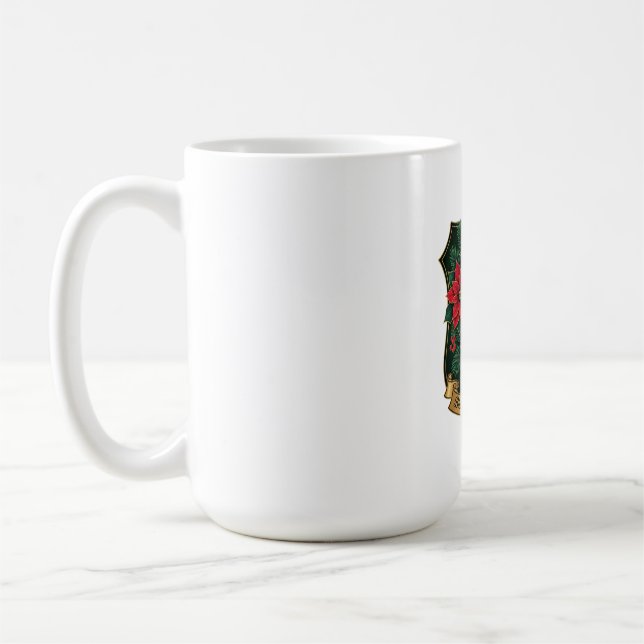 Taza De Café Poinsettia Crest T-Shirt (Izquierda)
