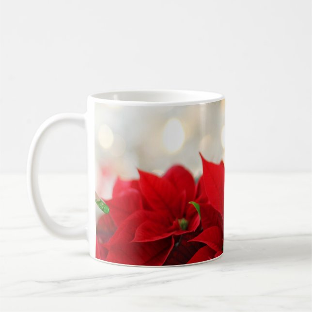 Taza De Café Poinsettia de Navidad (Izquierda)