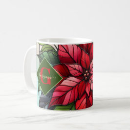 Taza De Café Poinsettia de vidrio templado personalizado