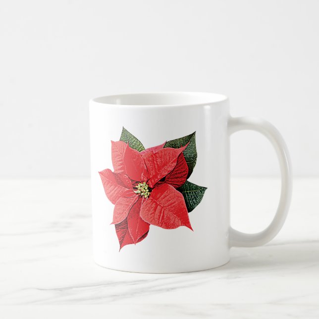 Taza De Café Poinsettia Navidad (Derecha)