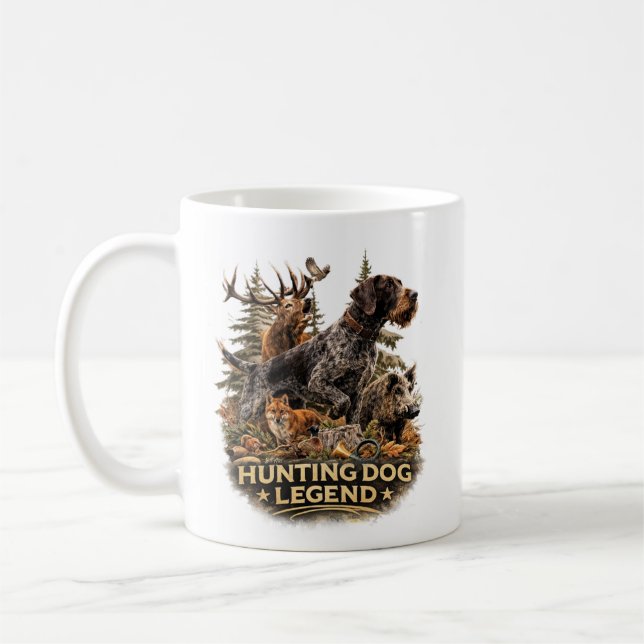 Taza De Café Pointer Alemán de Pelo Cargado (Izquierda)