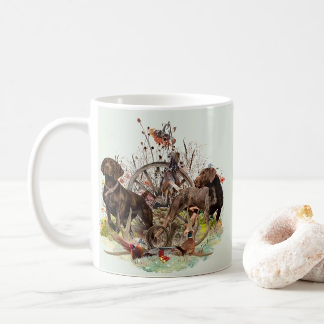 Taza De Café Pointer Alemán de Pelo Corto (Con donut)