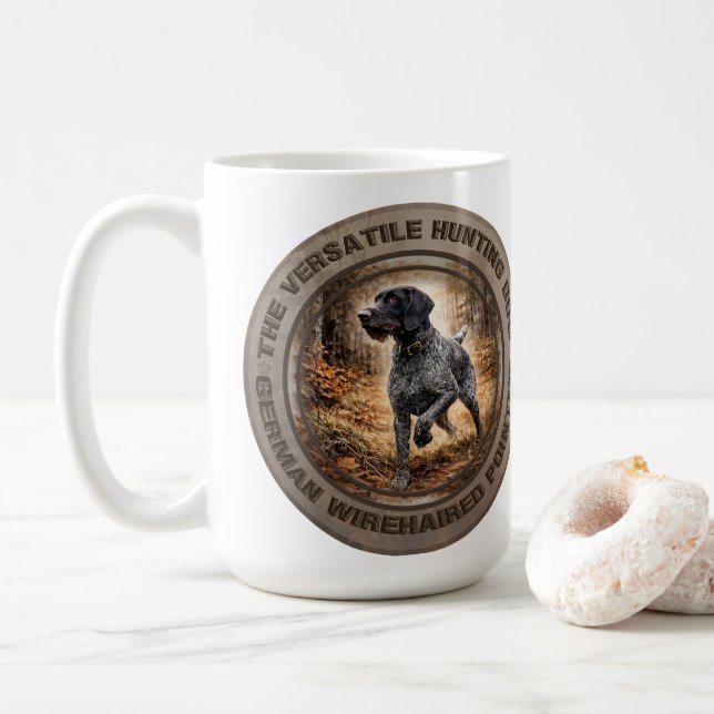 Taza De Café Pointer alemán de pelo duro (Con donut)