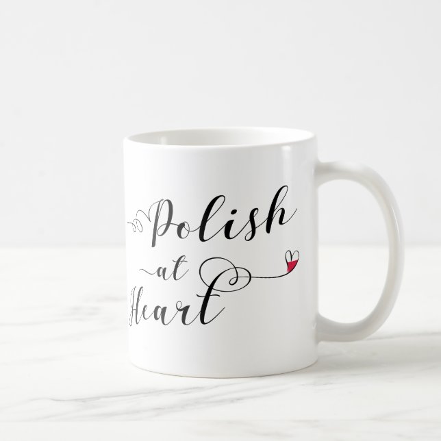 Taza De Café Polaco al corazón, Bandera Polaca, Polonia (Derecha)