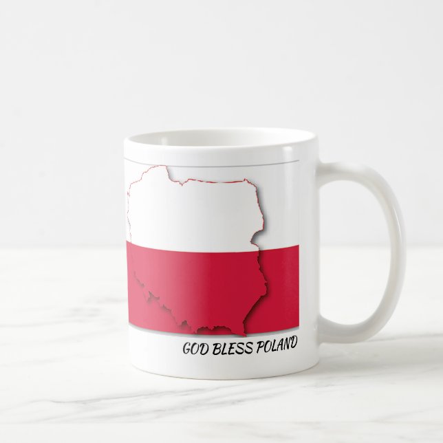 Taza De Café POLAND FLAG Scripting Personalizado White (Derecha)