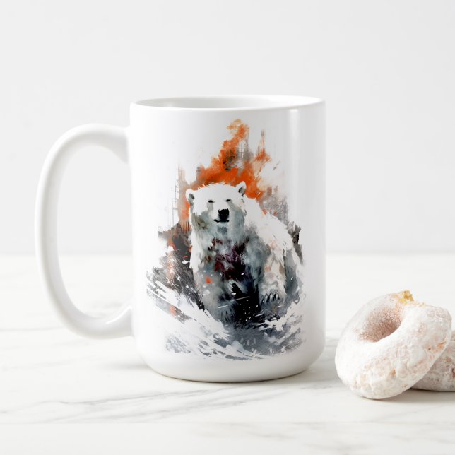 Taza De Café Polar Bear American Wild Animal  (Con donut)