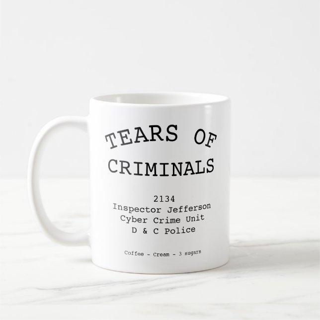 Taza De Café Police Officer Tears Of Criminals Any Rank (Izquierda)