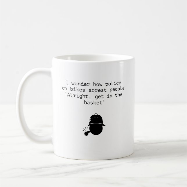 Taza De Café Policía de bicicletas (Izquierda)