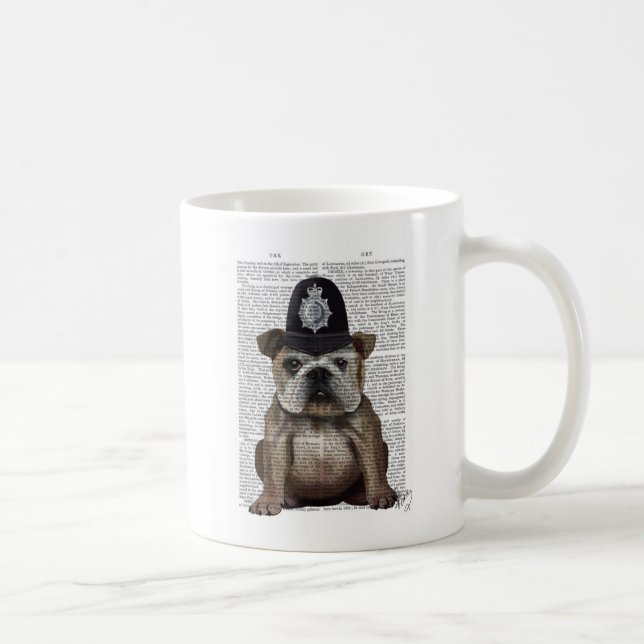 Taza De Café Policía de bulldog (Derecha)