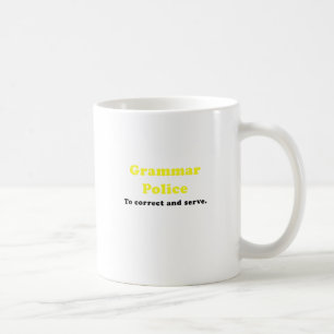 Taza De Café Policía de la gramática a corregir y a servir